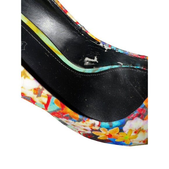 ALDO Floral Animal Print High Heel Peep Toe Pumps Size US 9 Sexy Stilettos Date - Picture 6 of 8